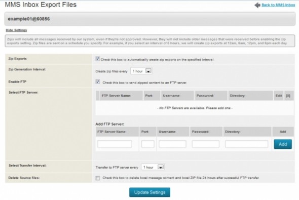 sftp incoming mms messages
