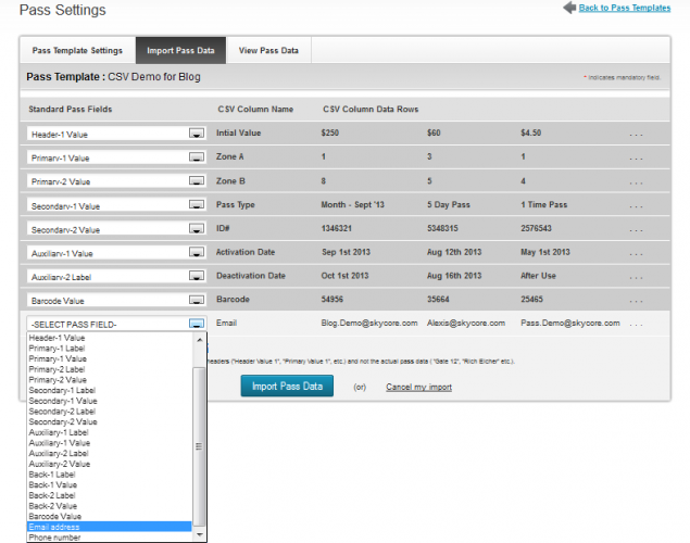 import_pass_data generate and install passes for campaigns and import wallet data