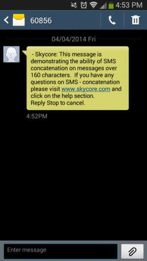 Screenshot automatic sms concatenation android preview
