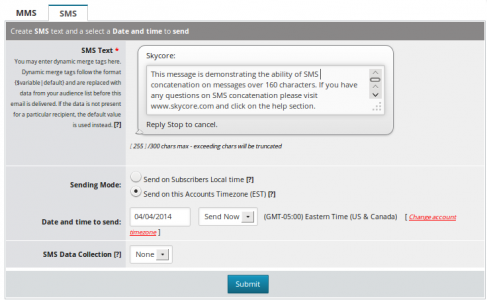 sms Concatenation create sms text using more than 160 characters