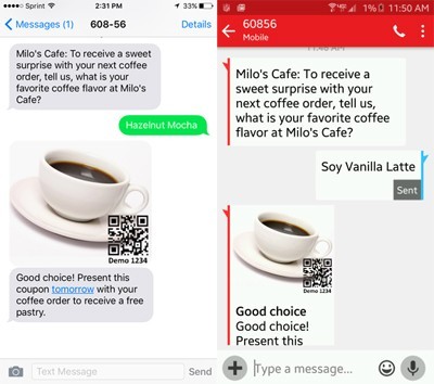 SMS questions SMS questions compared on Apple and Android