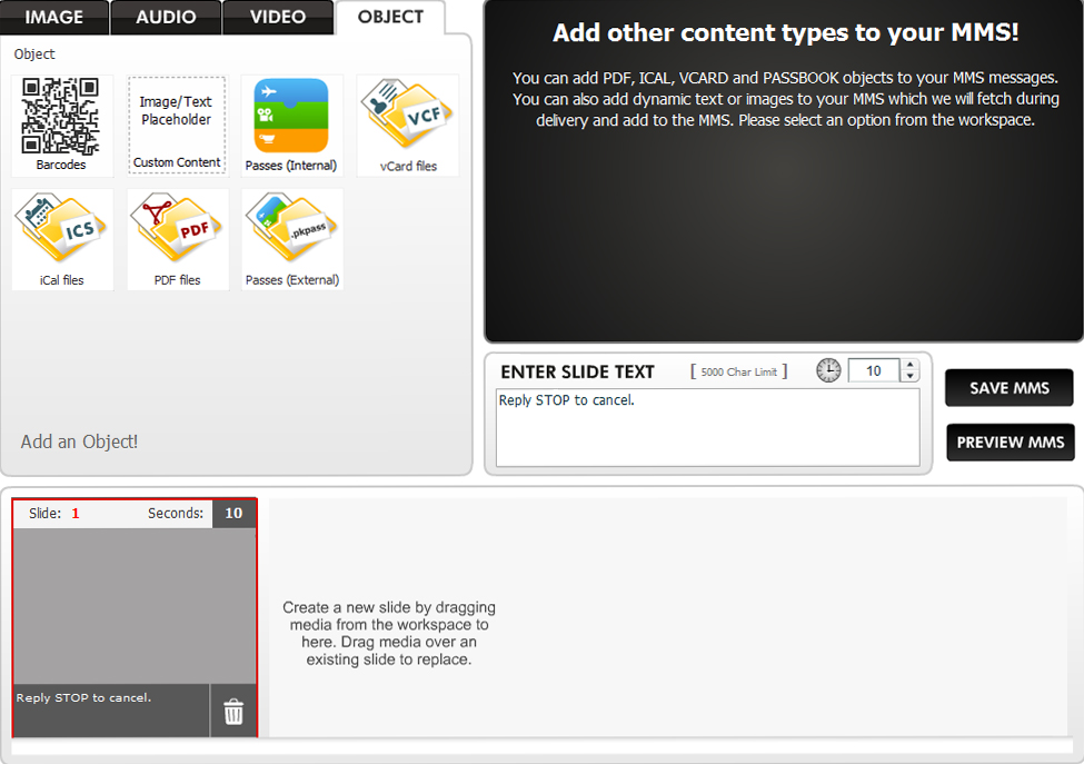 MMS composer for dynamic content MMS composer for dynamic content