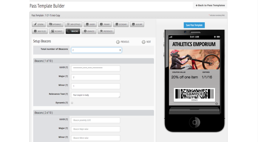 ibeacon settings ibeacon integration and notifications for apple wallet
