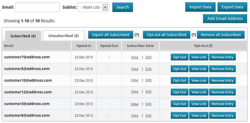 email opt-in tool