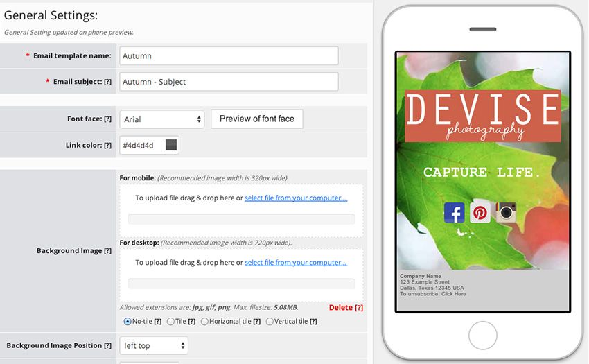background responsive emails