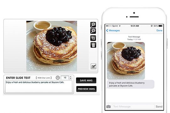 Create an MMS SMS Campaign preview text messaging picture campaign