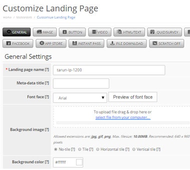 drag and drop landing page designer