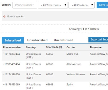 Manage Opt-in’s mobile marketing software