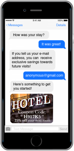 Email Collection example chatbot asking text questions