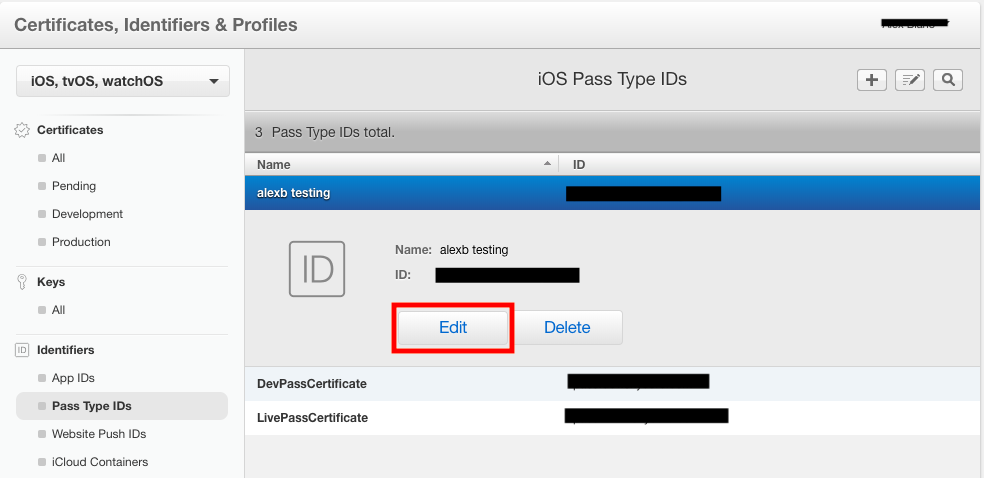 List of iOS Pass Type IDs