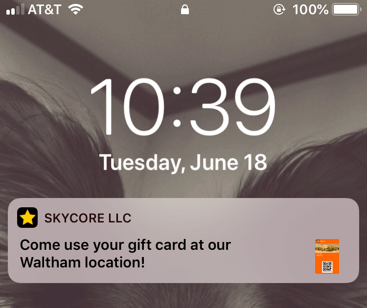 Geofenced Notification for Apple Wallet