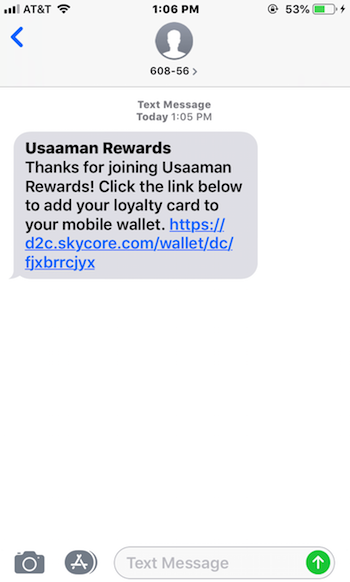 Receiving the Apple Wallet Pass by SMS