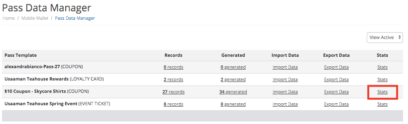 Pass Statistics