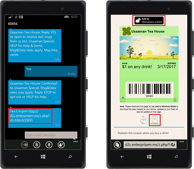 windows receive and save mobile wallet