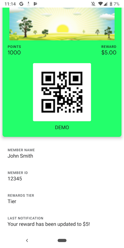 Update Notification on Google Pay Pass
