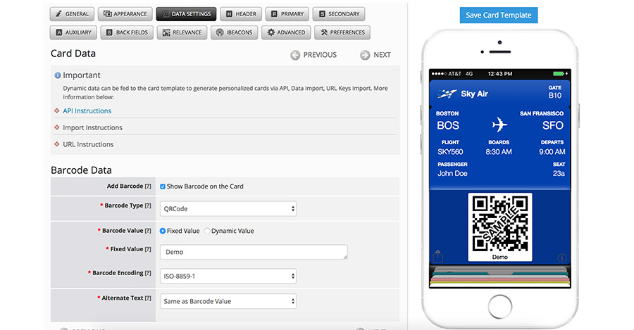 Design your own Mobile Wallet Passes using the Mobile Wallet builder