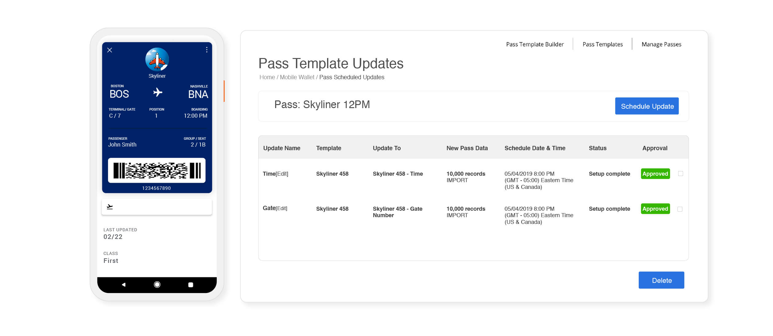 Update Mobile Wallet Passes Updated Mobile wallet passes