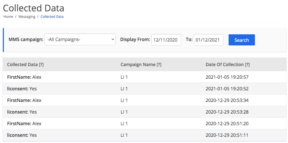 collected data tav