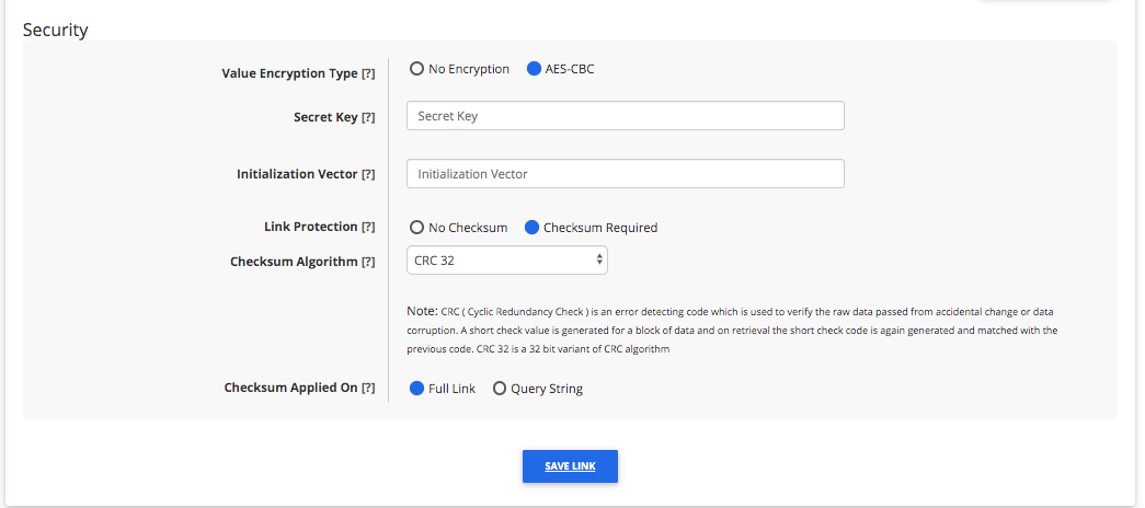 Pass Issuance Link Builder Security Settings