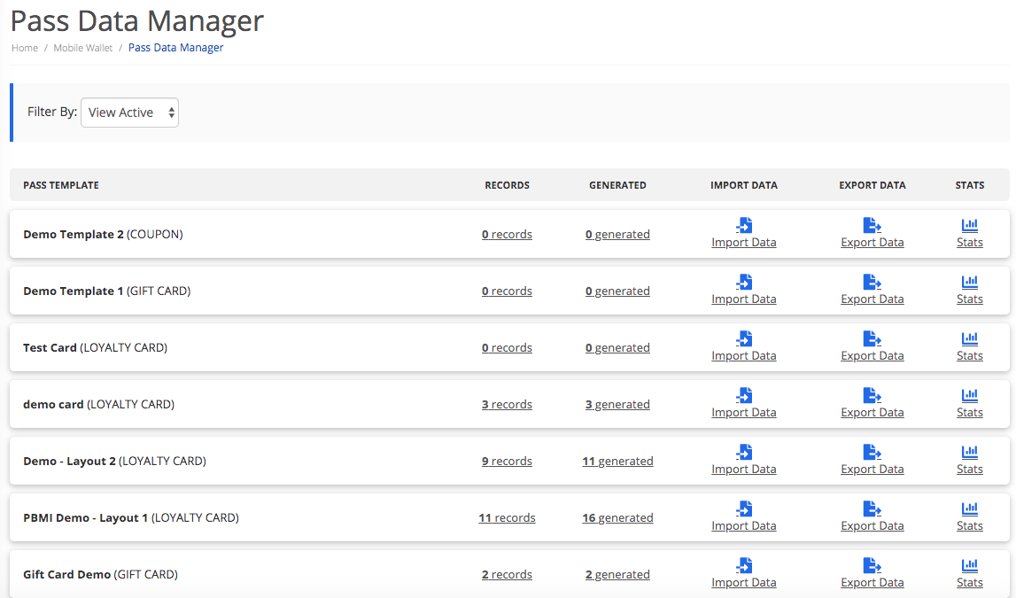 Pass Data Manager