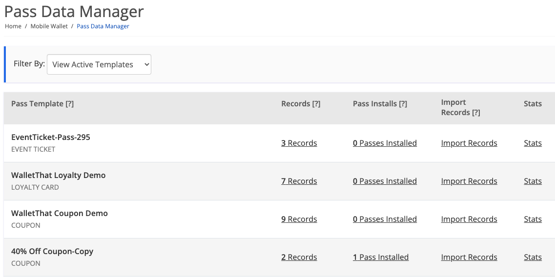 Pass Data manager
