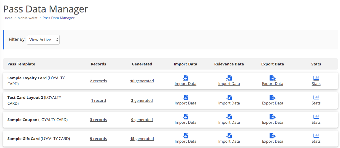 Pass Data Manager