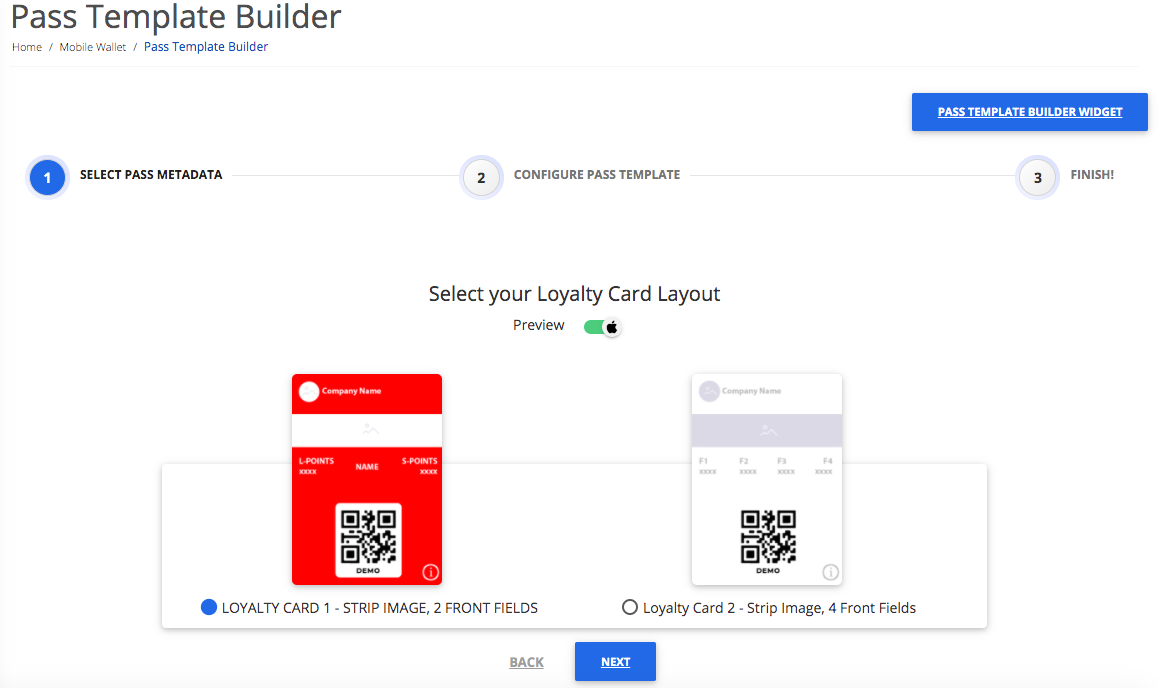 Pass Template Builder step 2