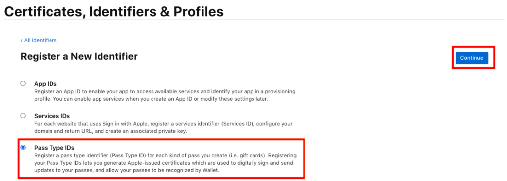 Register a new identifier