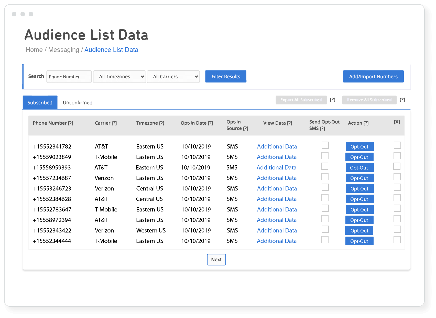 audience list Audience List Data