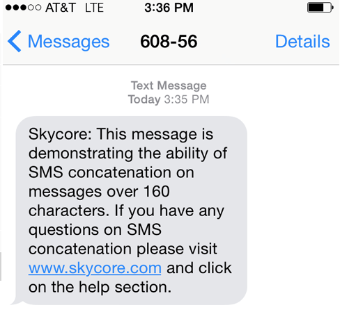 SMS Concatenation - How it looks