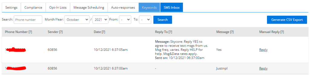 SMS Inbox