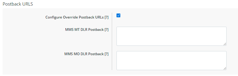 Postback URLs Settings