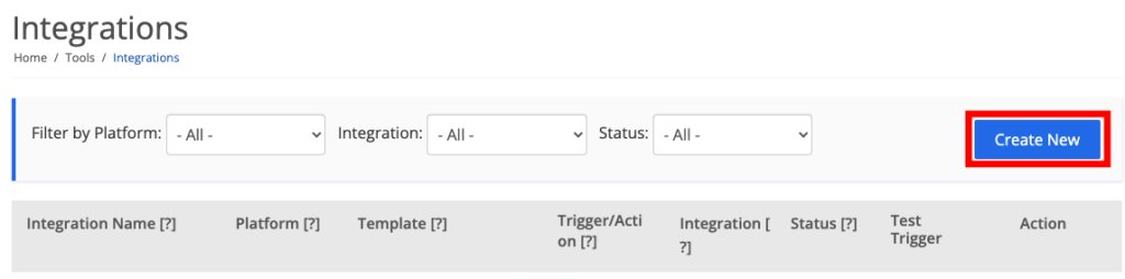 Create new wallet trigger integration on Skycore