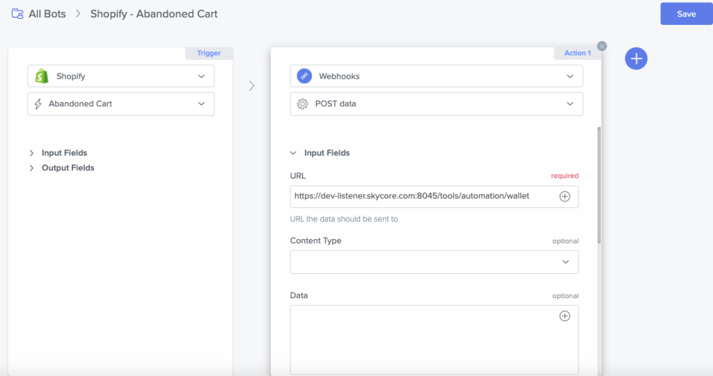 Messaging webhook on automate