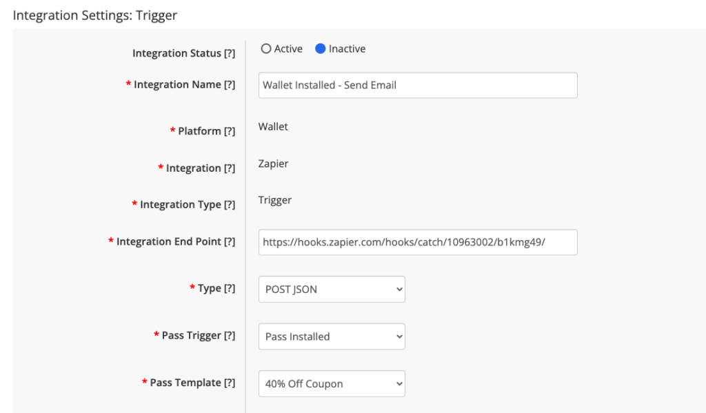 fill out skycore integration fields