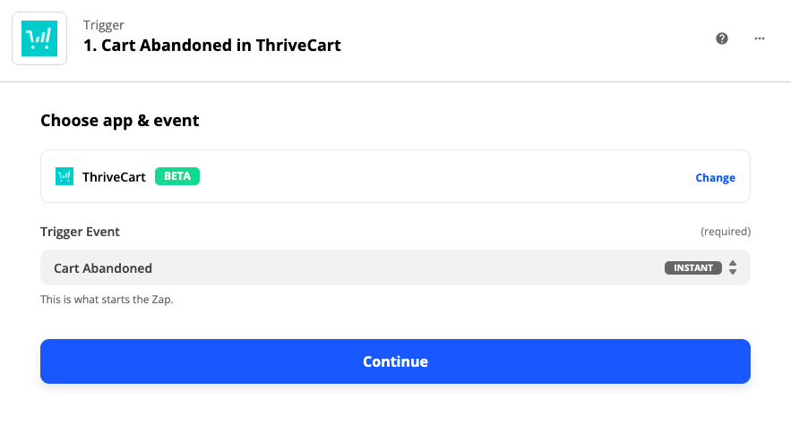 choose the trigger for the messaging action on Zapier