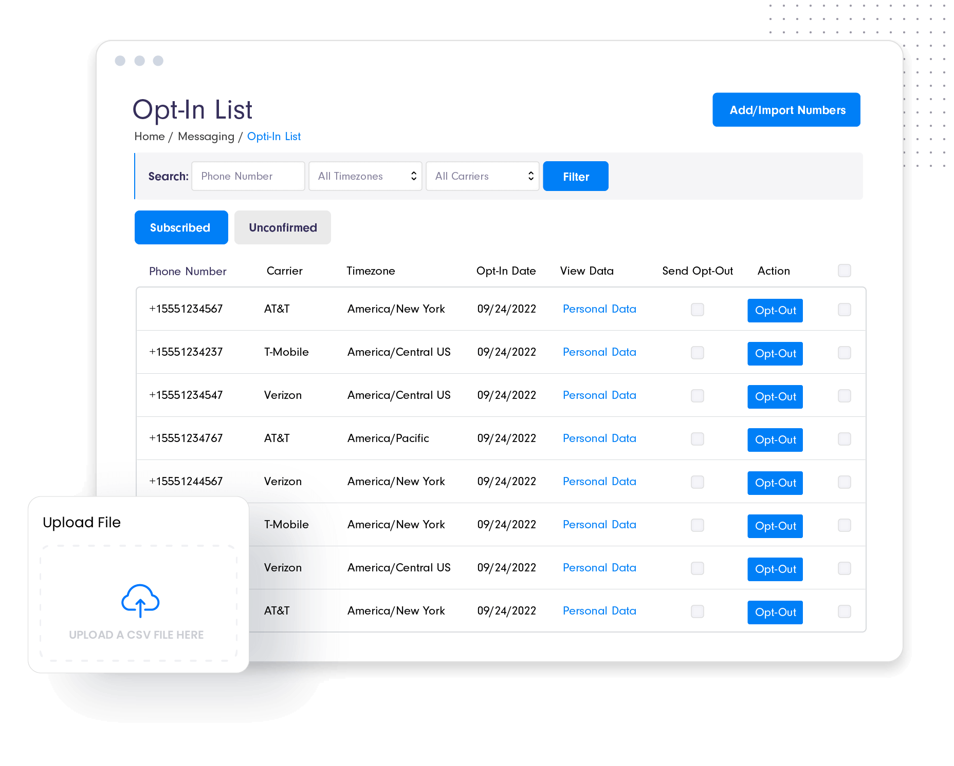 Opt In List Manager Audience List Data