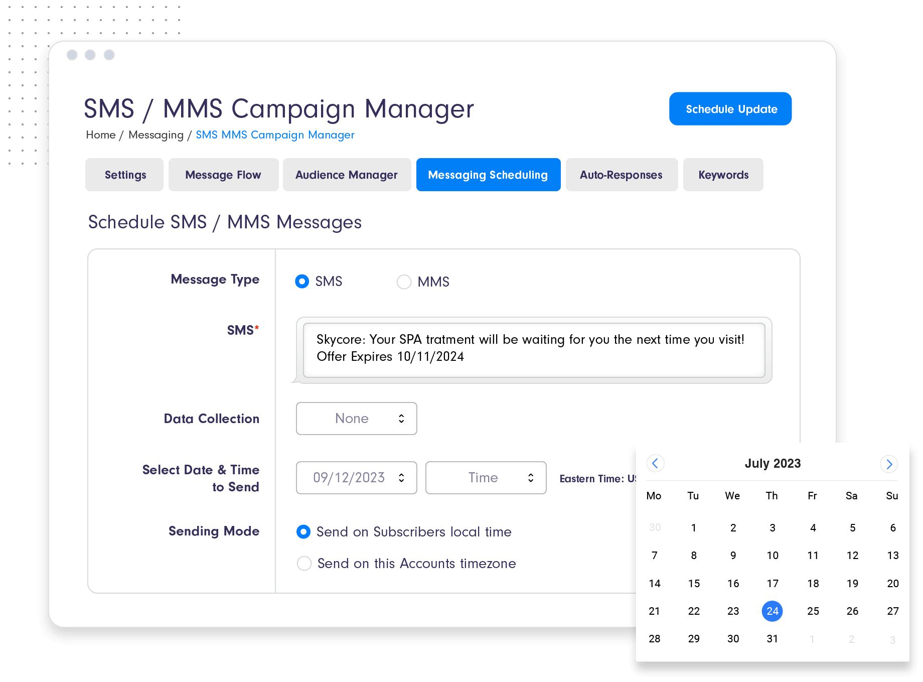 SMS Campaign Manager – Schedule Messages@2x SMS/MMS Campaign Manager