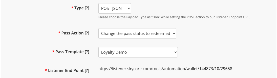 change the pass status to redeemed action