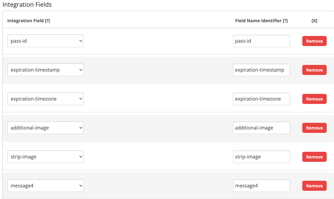 integration data fields in skycore
