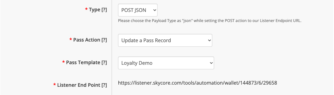 update a pass record action