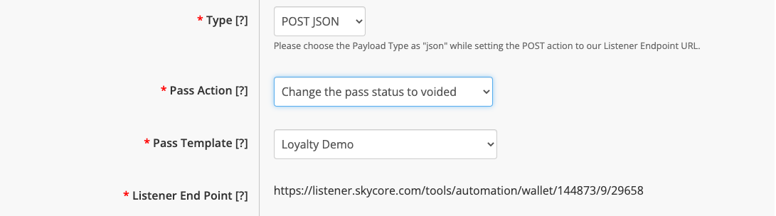 change the pass status to voided action