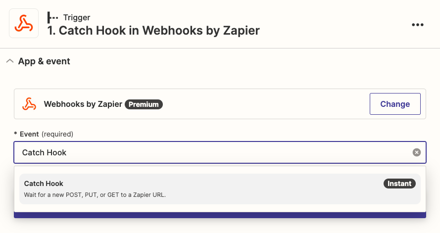 set up webhooks by Zapier