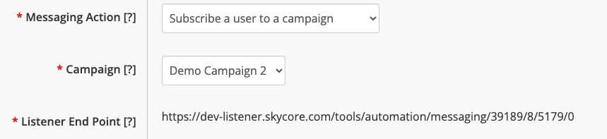 subscribe a user to a campaign action